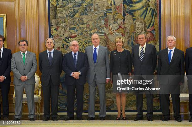 King Juan Carlos of Spain attends several audiences at Zarzuela Palace on July 25, 2012 in Madrid, Spain.