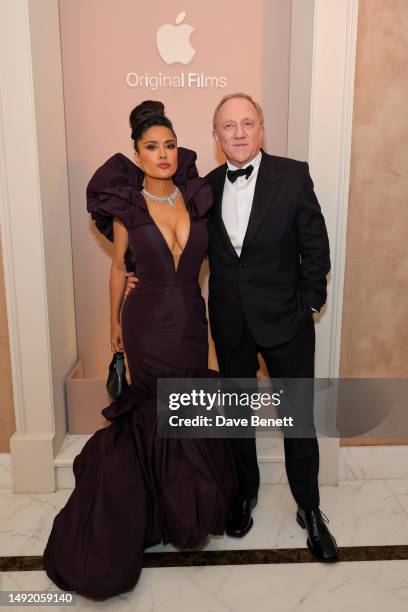 Salma Hayek and Francois-Henri Pinault celebrate Apple Original Films' "Killers Of The Flower Moon" Cannes Film Festival World Premiere at Château de...