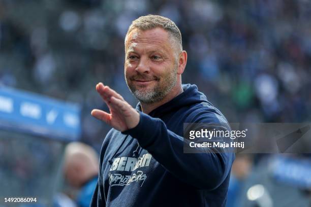 Pal Dardai, Head Coach of Hertha Berlin prior to the Bundesliga match between Hertha BSC and VfL Bochum 1848 at Olympiastadion on May 20, 2023 in...