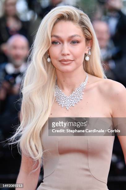 Gigi Hadid attends the "Firebrand " red carpet during the 76th annual Cannes film festival at Palais des Festivals on May 21, 2023 in Cannes, France.