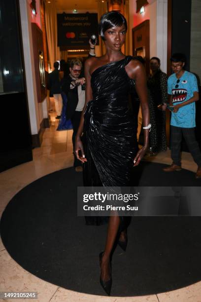 Anok Yai is seen at "Le Majestic" Hotel during the 76th Cannes film festival on May 21, 2023 in Cannes, France.