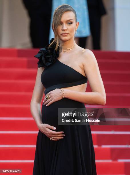 Josephine Skriver attend the "Firebrand " red carpet during the 76th annual Cannes film festival at Palais des Festivals on May 21, 2023 in Cannes,...