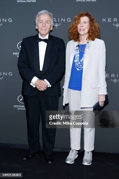Costa-Gavras and Michèle Ray-Gavras attend the 2023 "Kering Women in Motion Award" during the 76th annual Cannes film festival on May 21, 2023 in...