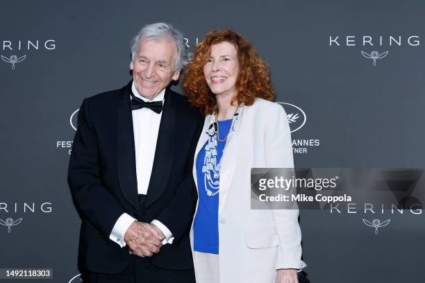 Costa-Gavras and Michèle Ray-Gavras attend the 2023 "Kering Women in Motion Award" during the 76th annual Cannes film festival on May 21, 2023 in...