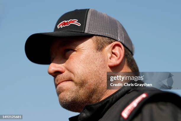 Ryan Newman, driver of the Biohaven/Jacob Co. Ford, waits on the grid prior to the NASCAR Cup Series All-Star Open Race at North Wilkesboro Speedway...