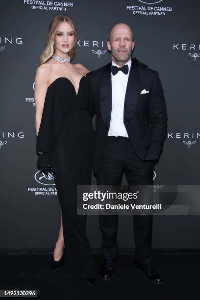 Rosie Huntington-Whiteley and Jason Statham attend the Kering Women In Motion Awards during the Kering and Cannes Film Festival Official Dinner on...