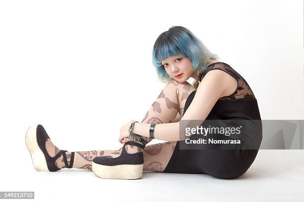 harajuku girl - platform shoe stock pictures, royalty-free photos & images
