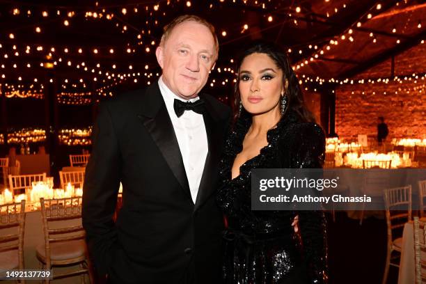 François-Henri Pinault and Salma Hayek Pinault attend the Kering Women In Motion Awards during the Kering and Cannes Film Festival Official Dinner on...