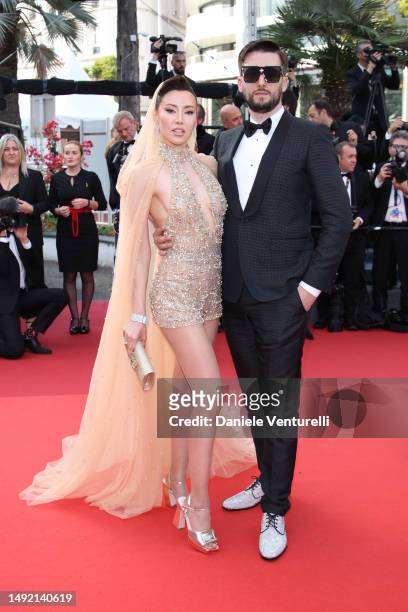 Nesrin Sanad and Niko Butalja attend the "Firebrand " red carpet during the 76th annual Cannes film festival at Palais des Festivals on May 21, 2023...