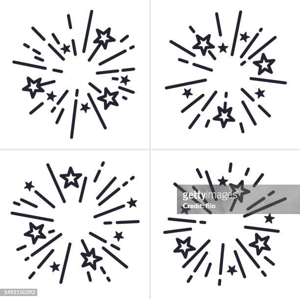 ilustrações, clipart, desenhos animados e ícones de starburst burst blast lines out excitement design element icon symbols - detonador
