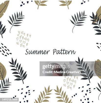 Hand drawn summer tropical pattern Hand drawn summer tropical pattern