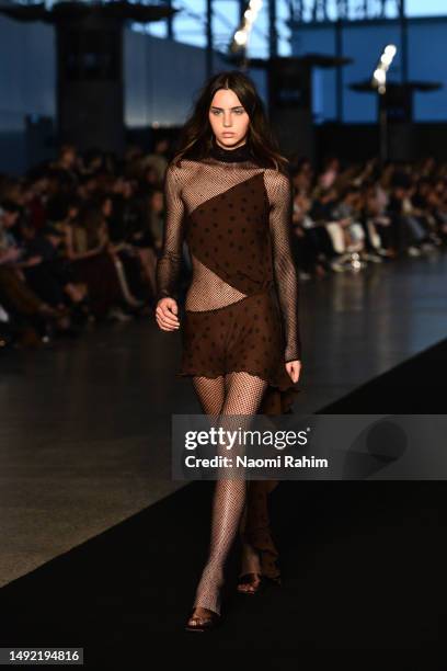 Model walks the runway during the BEC + BRIDGE show during Afterpay Australian Fashion Week 2023 at the White Bay Cruise Terminal on May 16, 2023 in...