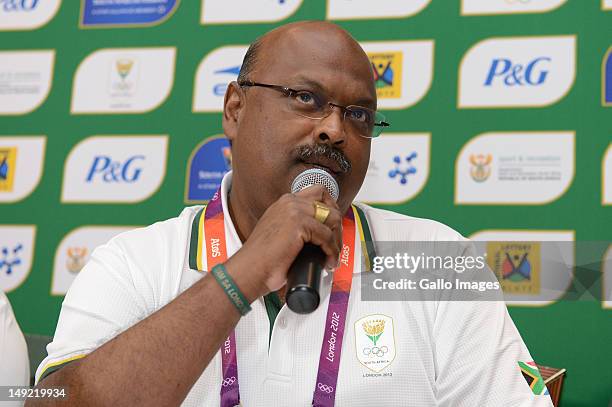 Tubby Reddy during the South African Olympic Team Press Conference from Copthorne Tara Hotel, Kensington on July 25, 2012 in London, England.