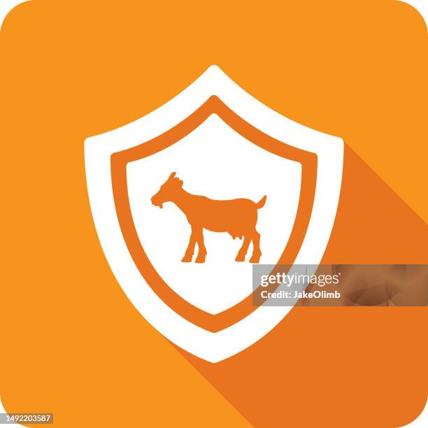 shield goat icon silhouette 2 - kid goat stock illustrations