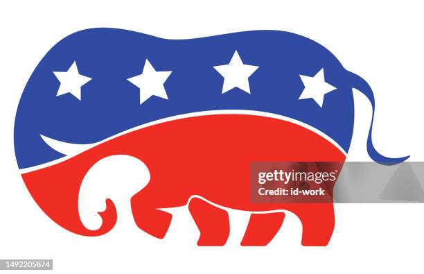 republican elephant symbol - cartoon characters with big noses 幅插畫檔、美工圖案、卡通及圖標