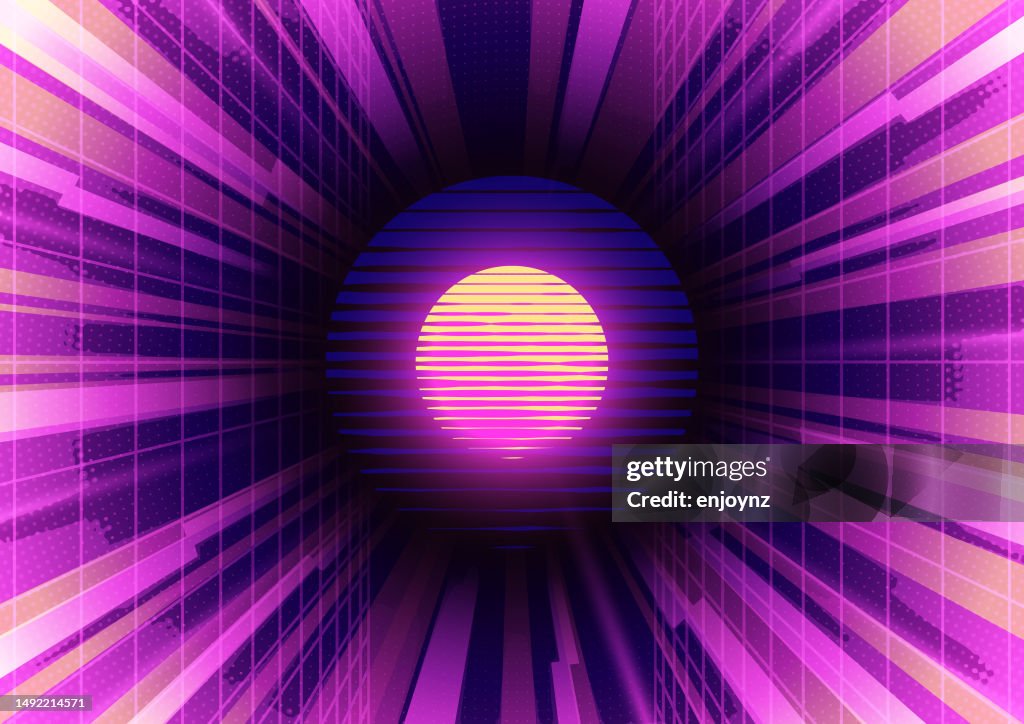 Explosión vectorial de onda de vaporonda rosa