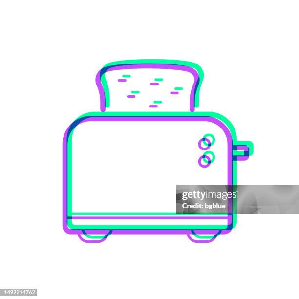 toaster. icon with two color overlay on white background - toaster oven stock illustrations