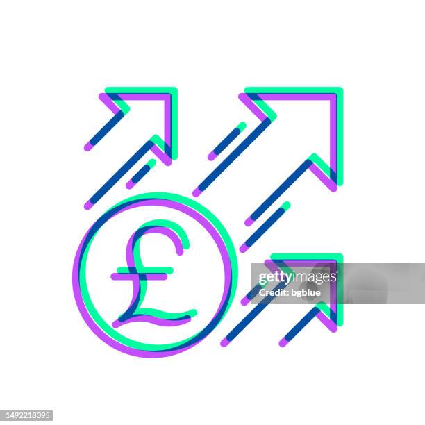 pound increase. icon with two color overlay on white background - cost transparency stock illustrations