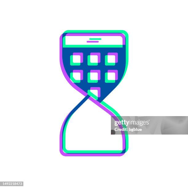 flexible smartphone. icon with two color overlay on white background - foldable display stock illustrations