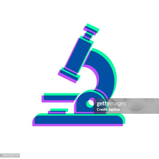 microscope. icon with two color overlay on white background - microscope lens stock illustrations