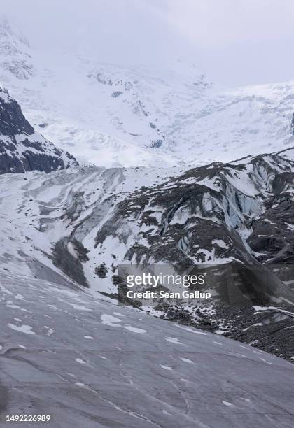 The receding Morteratsch glacier lies on May 21, 2023 near Pontresina, Switzerland. On June 18 Swiss voters will go to the polls to decide on the...