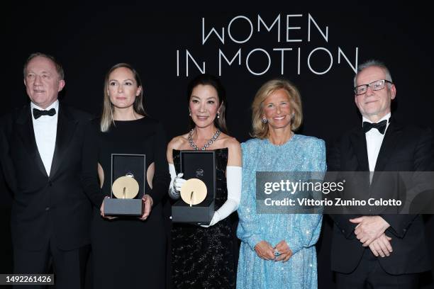 Francois-Henri Pinault, Carmen Jacquier, Michelle Yeoh, Iris Knobloch, Thierry Fremaux attend Women in Motion Award during the annual Kering "Women...