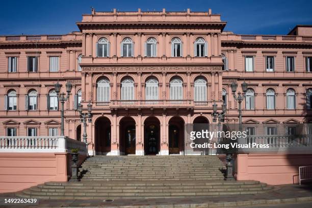 General view of the 'Pink House' Casa Rosada also known as the presidential palace of Argentina on May 20 2023 in Buenos Aires, Argentina. Photo by:...