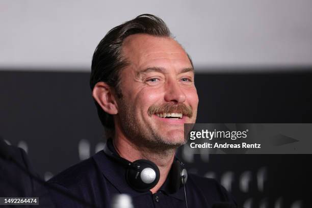 Jude Law attends the "Firebrand " press conference at the 76th annual Cannes film festival at Palais des Festivals on May 22, 2023 in Cannes, France.
