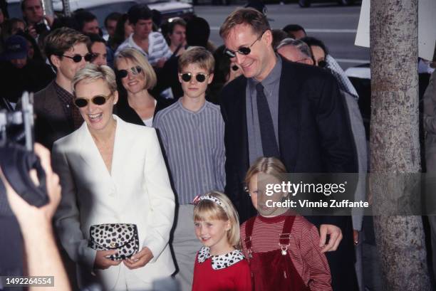 Glenn Close, niece Mattie Close-Davis, daughter Annie Starke and husband John Starke attend the "101 Dalmatians" Hollywood premiere at the El Capitan...