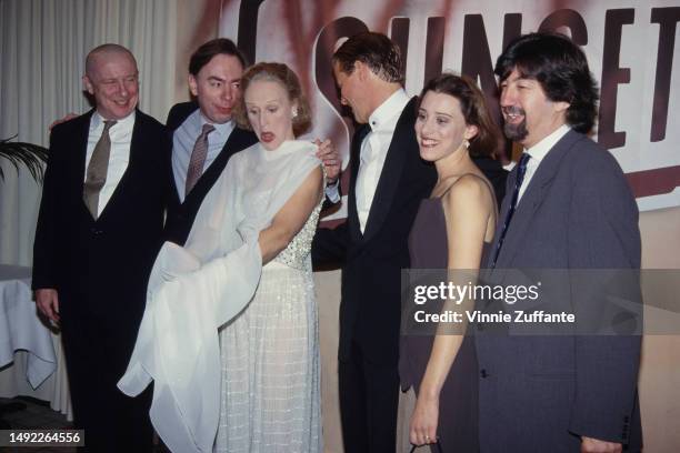 Actor George Hearn, Andrew Lloyd Webber, actress Glenn Close, actor Alan Campbell and actress Judy Kuhn attend the "A Night to Fight Diabetes"...