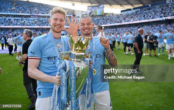 Kevin De Bruyne of Manchester City poses for a photograph with the
