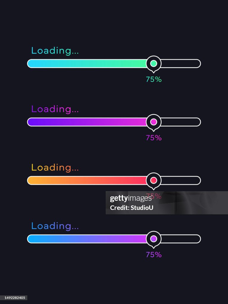 Chargement des concepts de la barre de progression. Visualisation de l’avancement Éléments de conception Web