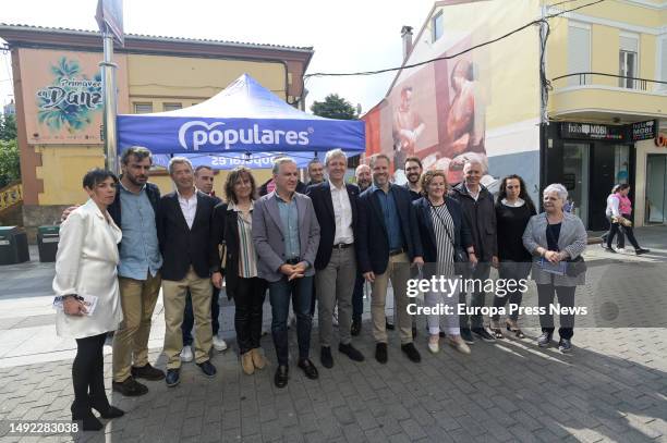 The provincial president of the PP of A Coruña, Diego Calvo ; the general coordinator of the national PP, Elias Bendodo ; the president of the PPdeG,...
