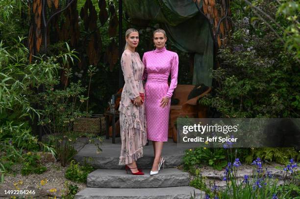 Amelia Spencer and Eliza Spencer attend the 2023 Chelsea Flower Show at Royal Hospital Chelsea on May 22, 2023 in London, England.