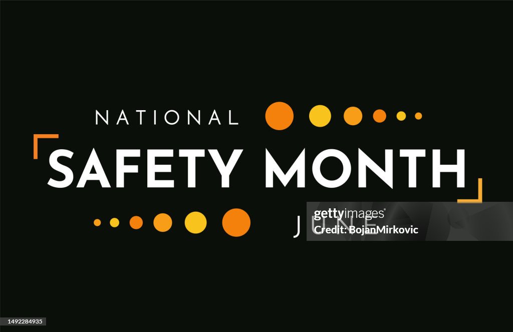 National Safety Month background, June. Vector