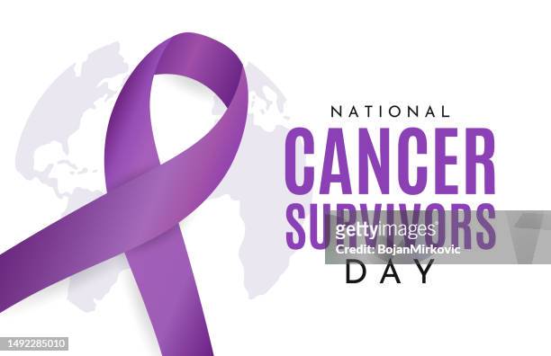 illustrazioni stock, clip art, cartoni animati e icone di tendenza di biglietto del cancer survivors day, sfondo. vettore - national