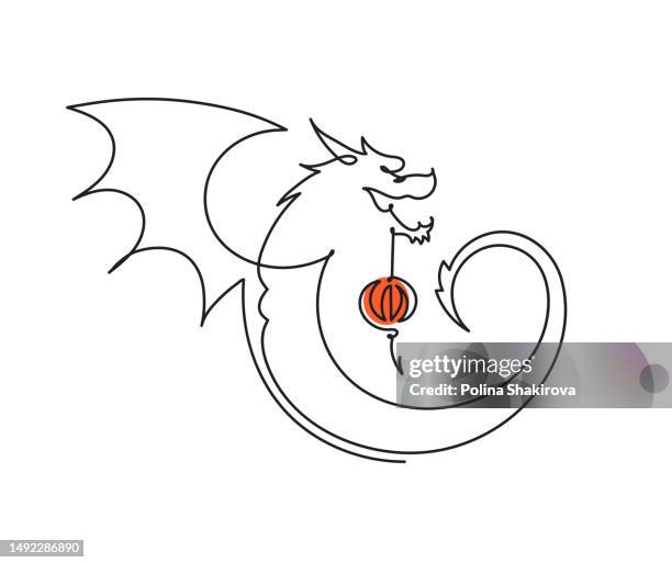296 Line Drawing Dragon Stock Photos, High-Res Pictures, and Images