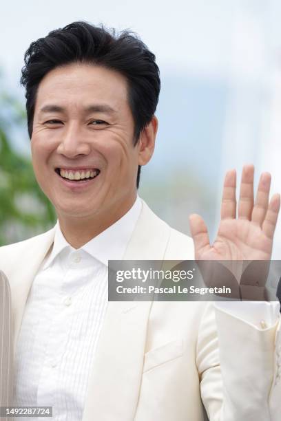 Lee Sun-kyun attends the "Project Silence" photocall at the 76th annual Cannes film festival at Palais des Festivals on May 22, 2023 in Cannes,...