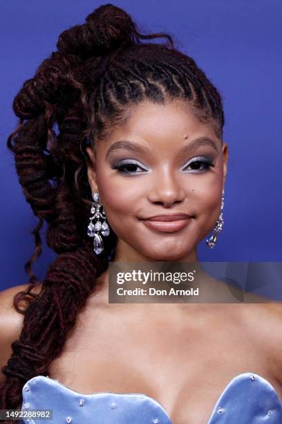 Halle Bailey attends the Australian premiere of "The Little Mermaid" at State Theatre on May 22, 2023 in Sydney, Australia.