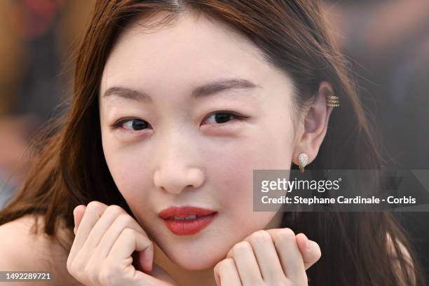 Dongyu Zhou attends the "Ran Dong " photocall at the 76th annual Cannes film festival at Palais des Festivals on May 22, 2023 in Cannes, France.