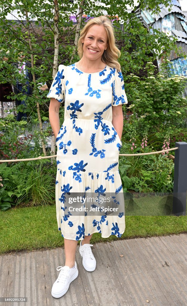 Sophie Raworth attends the 2023 Chelsea Flower Show at Royal Hospital