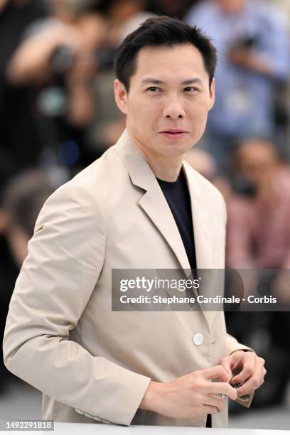 Director Anthony Chen attends the "Ran Dong " photocall at the 76th annual Cannes film festival at Palais des Festivals on May 22, 2023 in Cannes,...