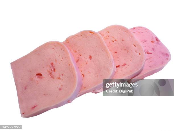 sliced spam, luncheon meat - spam stock pictures, royalty-free photos & images