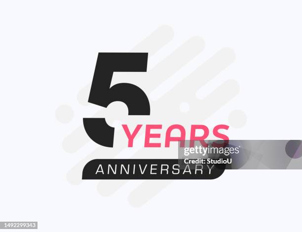 5 years anniversary celebration banner template - tag 5 stock illustrations