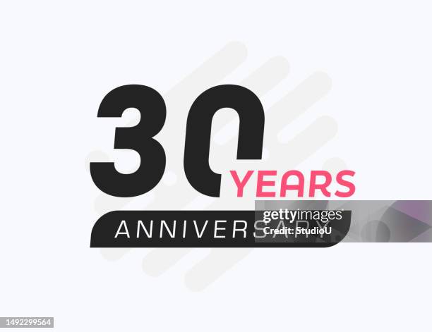 30 years anniversary celebration banner template - 30th anniversary stock illustrations