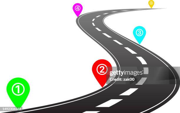 ilustrações de stock, clip art, desenhos animados e ícones de winding 3d road concept on a transparent background - pista de automobilismo