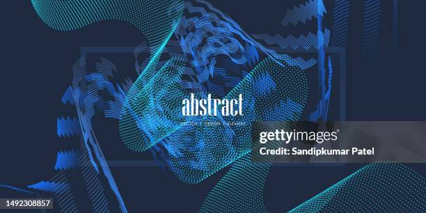 abstract dots mesh wave technology background - smart textiles stock illustrations