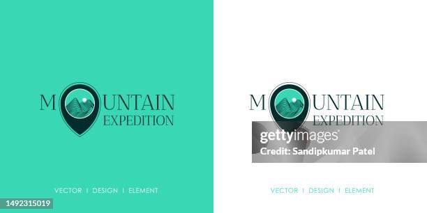 mountain expedition symbol - wilderness badge stock illustrations