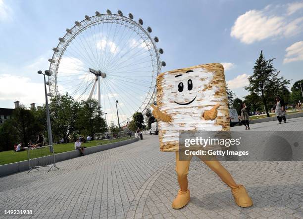 Mini poses infront of the London Eye as part of Kellogg's From Great Starts Come Great Things campaign on July 25, 2012 in London, England.