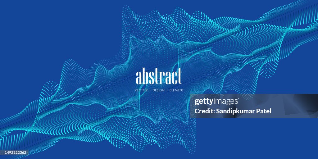 Abstract Scientific Background With Dynamic Particles Wave Flow High ...